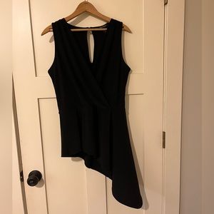 White House Black Market — Draped , Asymmetrical Black Top Size M